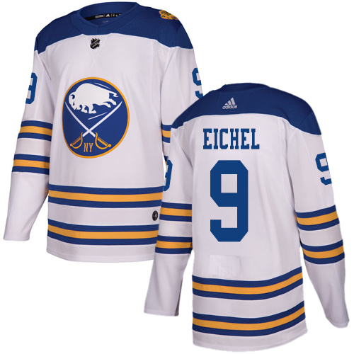 Men Adidas Buffalo Sabres #9 Jack Eichel White Authentic 2018 Winter Classic Stitched NHL Jersey